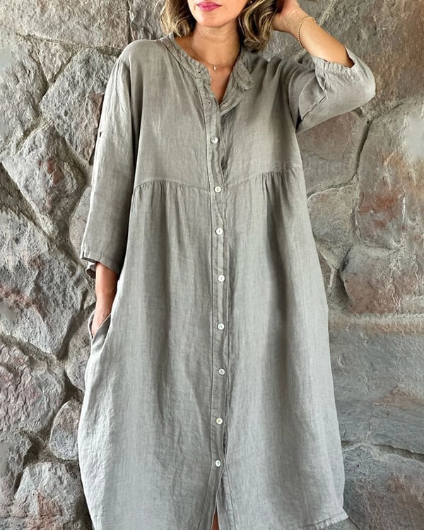 Polyester Loose Shirt Dress