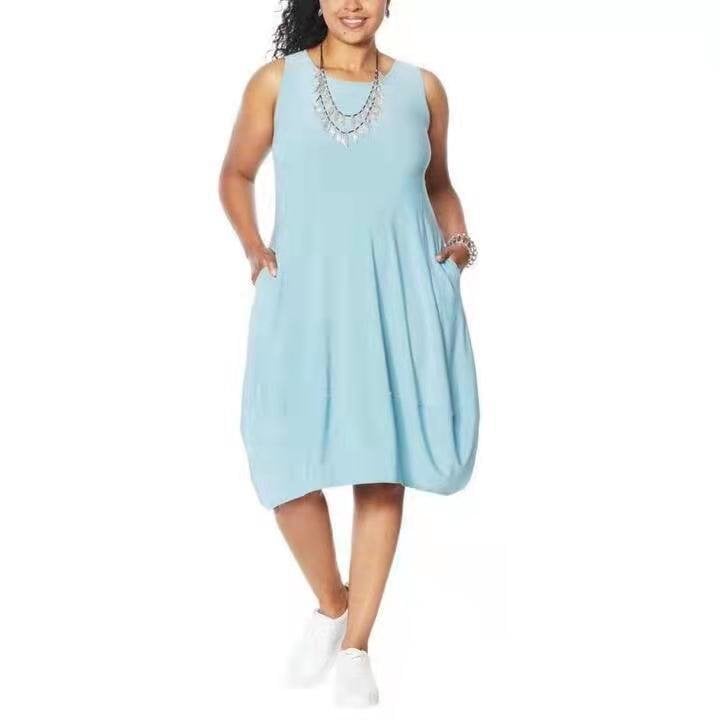 Matte jersey sleeveless dress