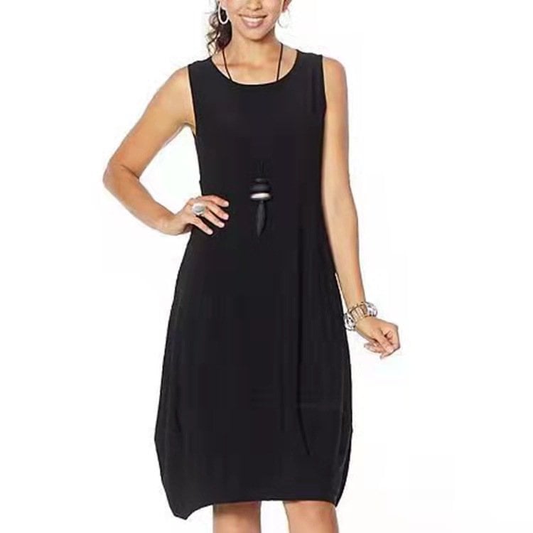 Matte jersey sleeveless dress