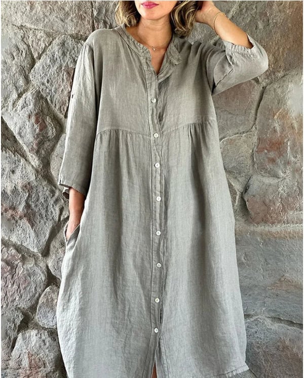 Polyester Loose Shirt Dress