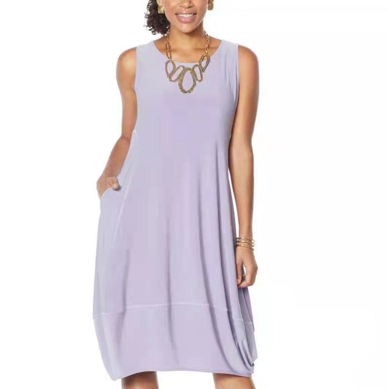 Matte jersey sleeveless dress