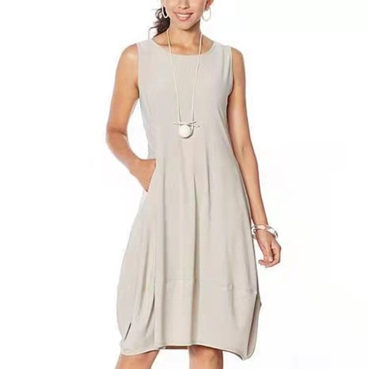 Matte jersey sleeveless dress