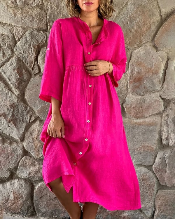 Polyester Loose Shirt Dress
